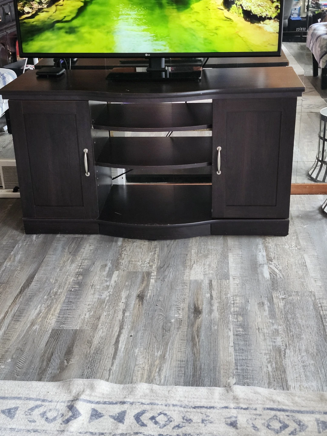 Dark Brown TV Media Console Stand - photo 2