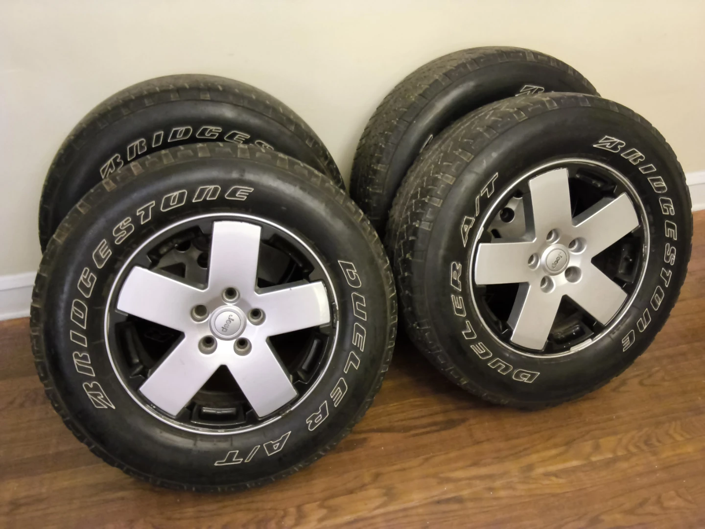 Set of 4 Jeep Wheels with Bridgestone Tires