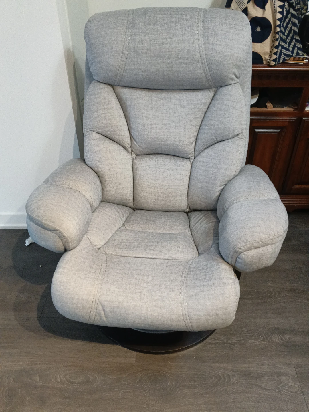 Light Grey Swivel Recliner - photo 2