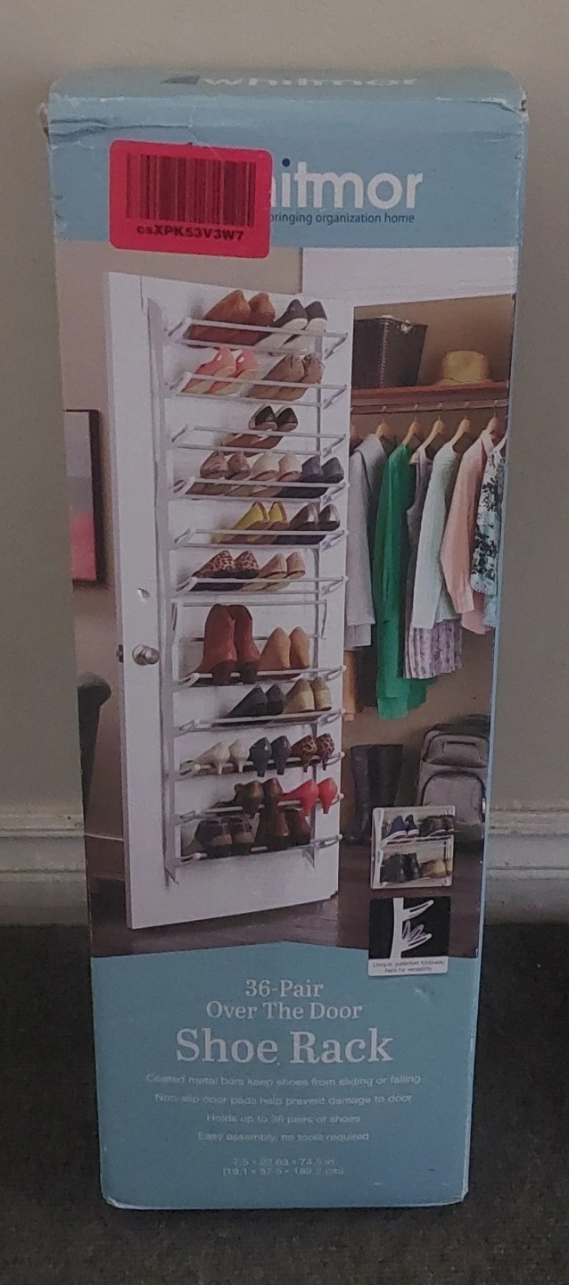 Whitmor 36-Pair Over the Door Shoe Rack