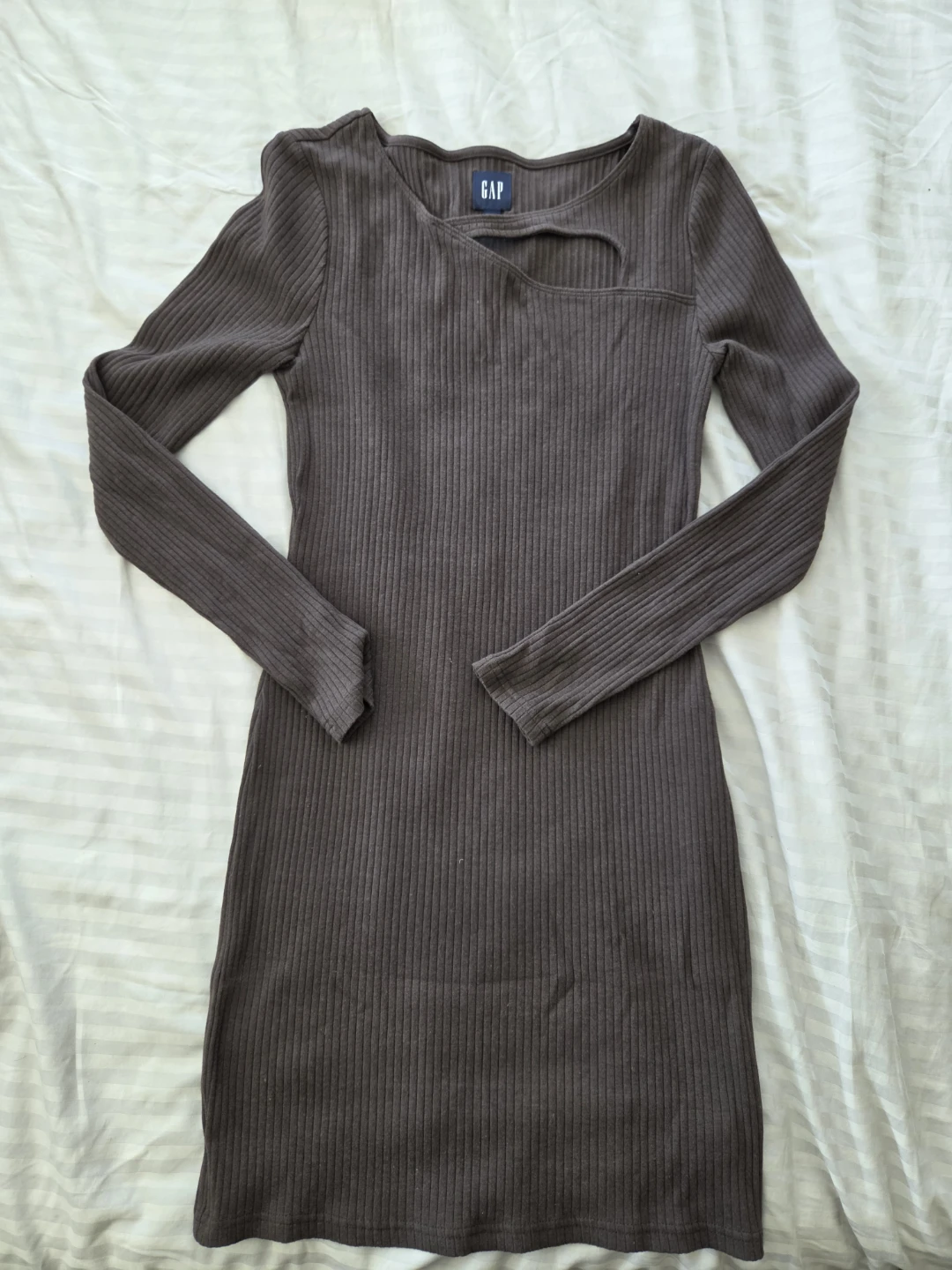 Gap ribbed long sleeve choco brown dress