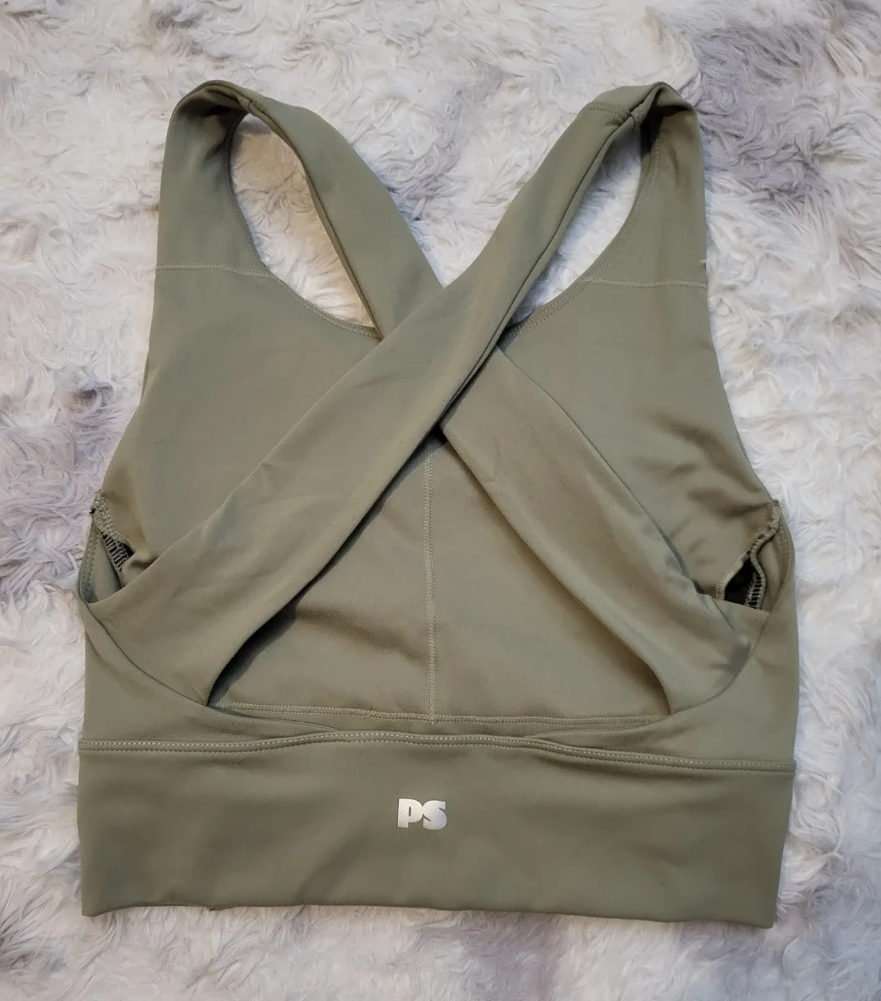 New POPSUGAR Long Line Sports Bra Olive Green - Size S - photo 3
