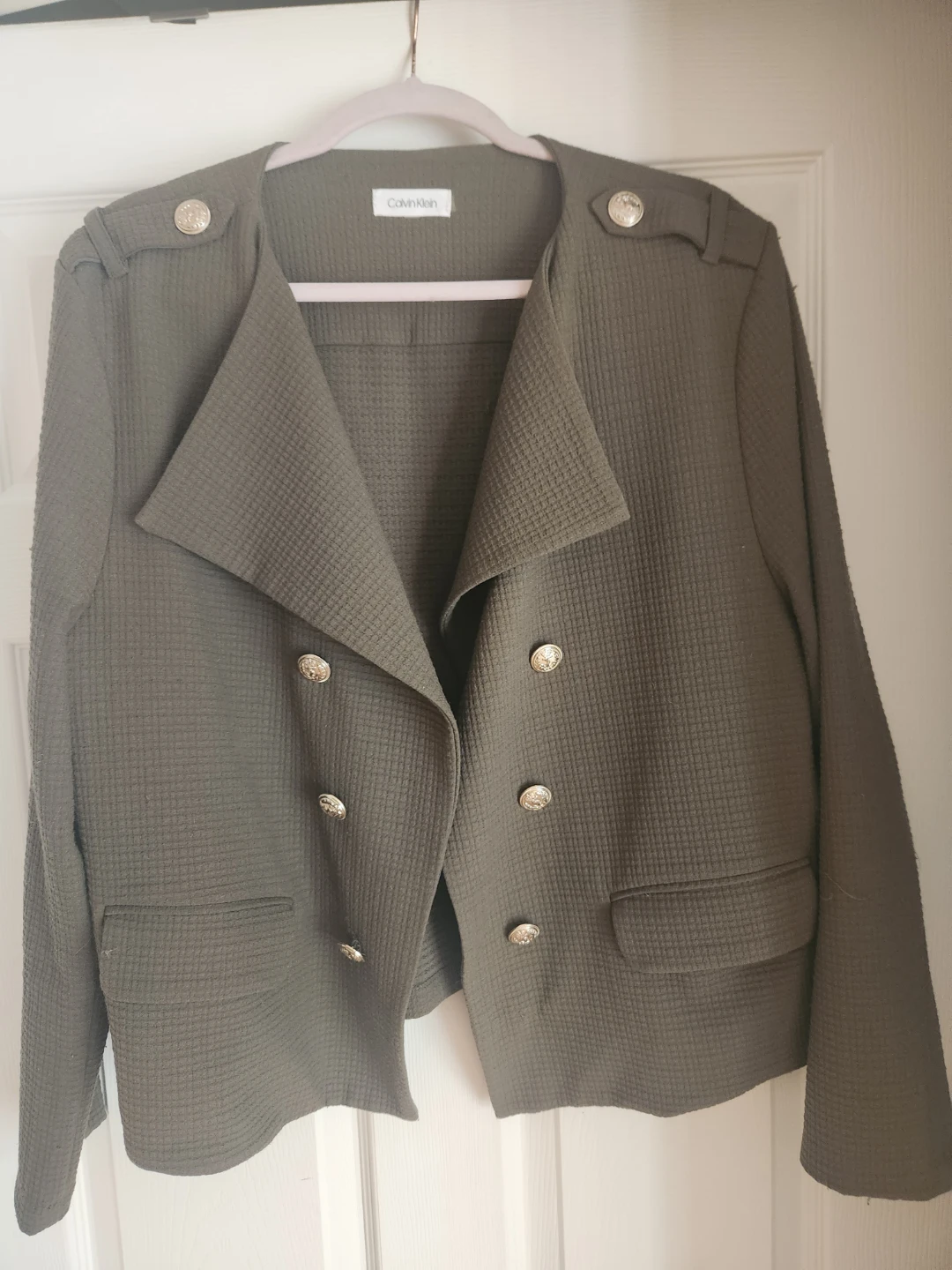 Calvin Klein Olive Green Textured Blazer
