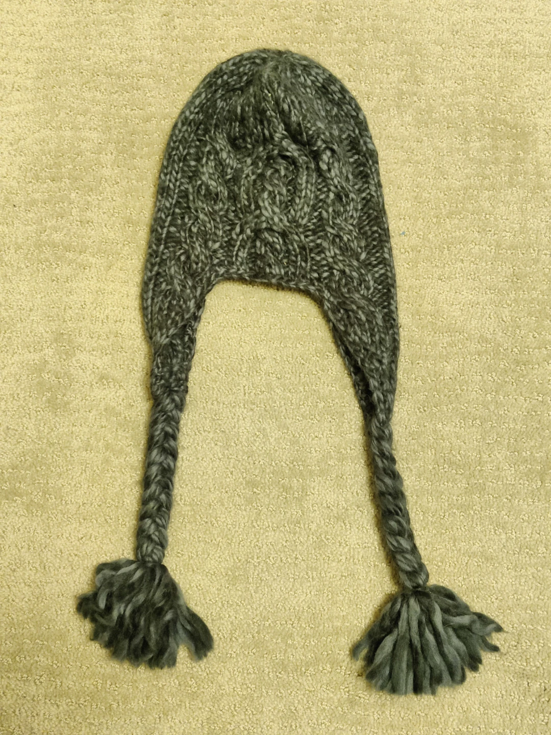 Women North Face Winter Knit Toque Hat Earflap Cable Braids - photo 2