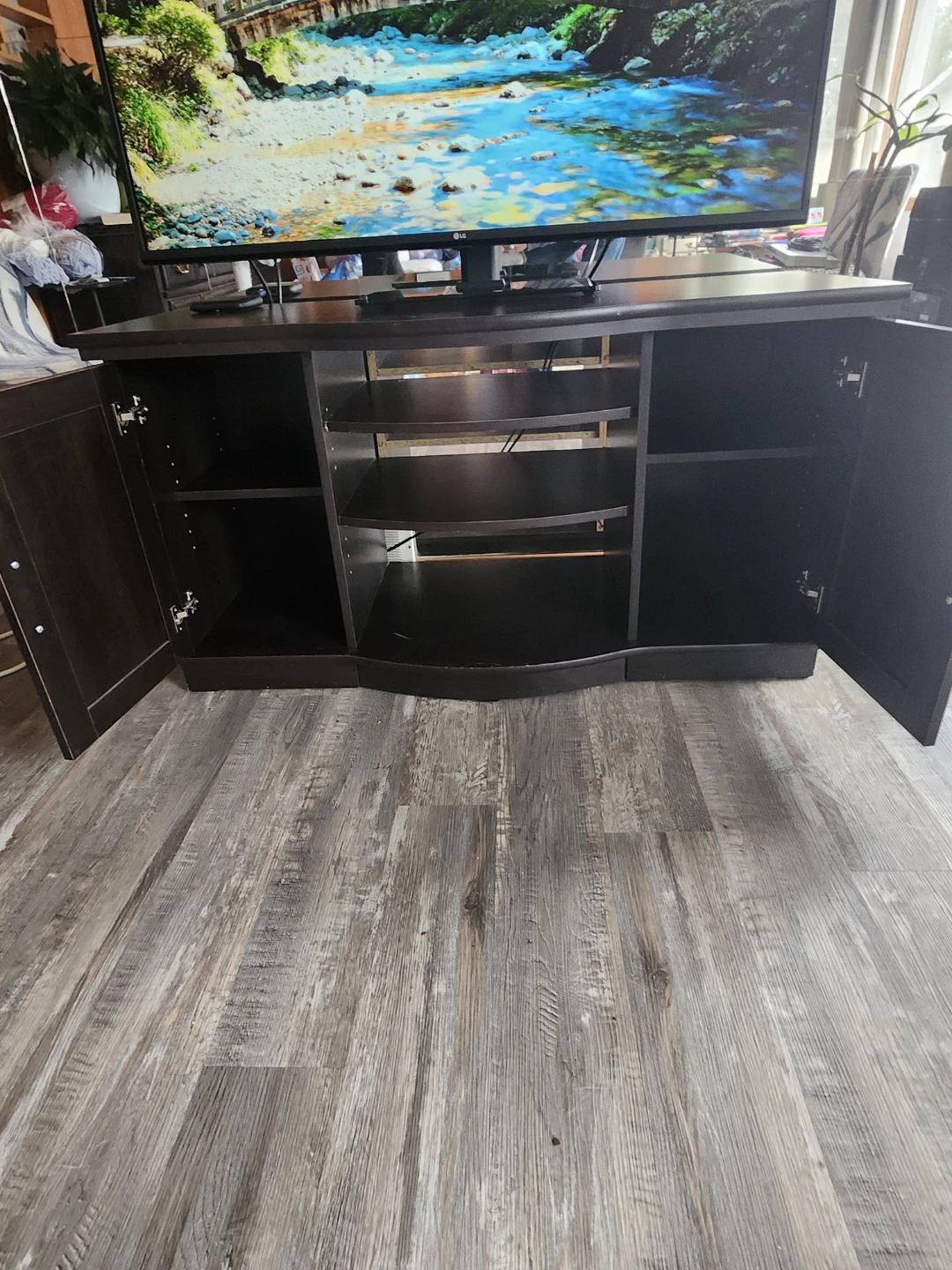 Dark Brown TV Media Console Stand