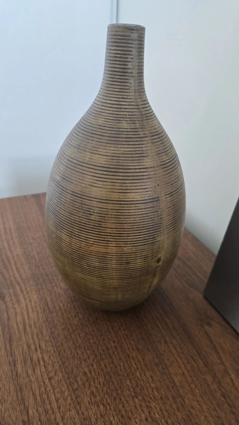 Vase with wooden  Striped Design