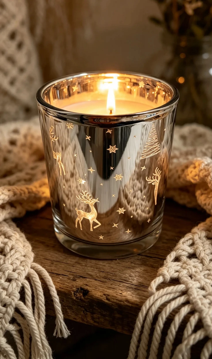 Set of 12 glass tea light candle holders