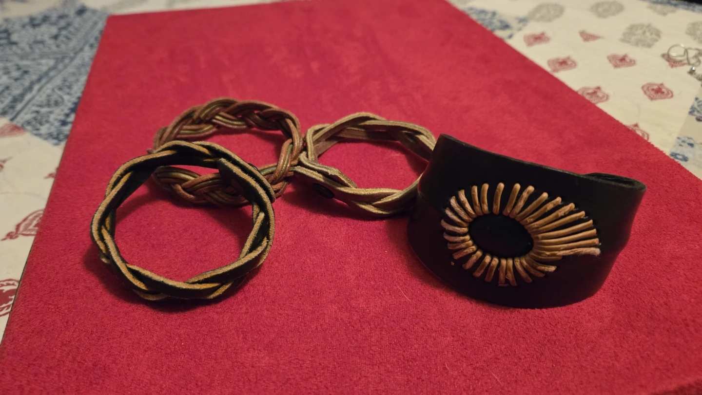 Set of Four Leather Bracelets