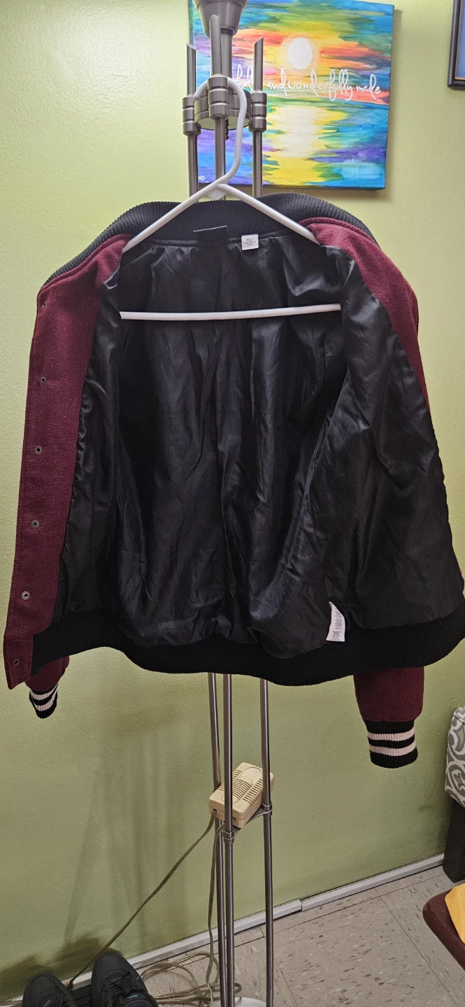 BDG Varsity Jacket Maroon Size S - photo 4