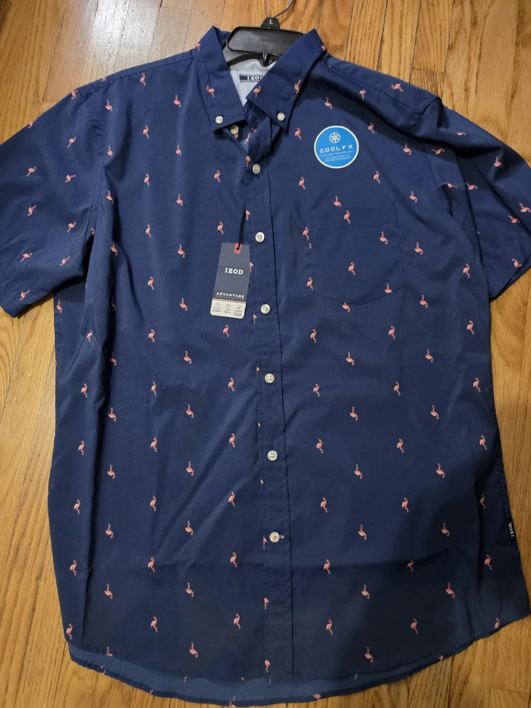 🏈 IZOD Flamingo Print Shirt - Large (NWT)