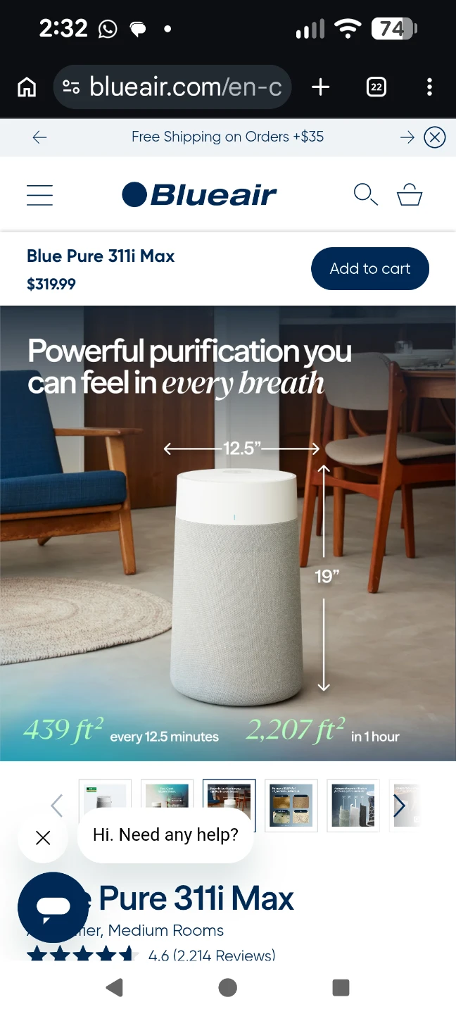 Blueair Blue Pure 311i Max Air Purifier - photo 4