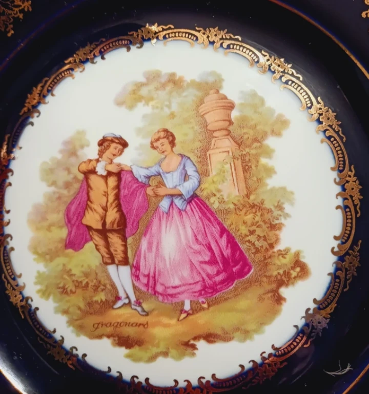 22K Gold Limoges Castel Fragonard Decorative Plate - photo 3