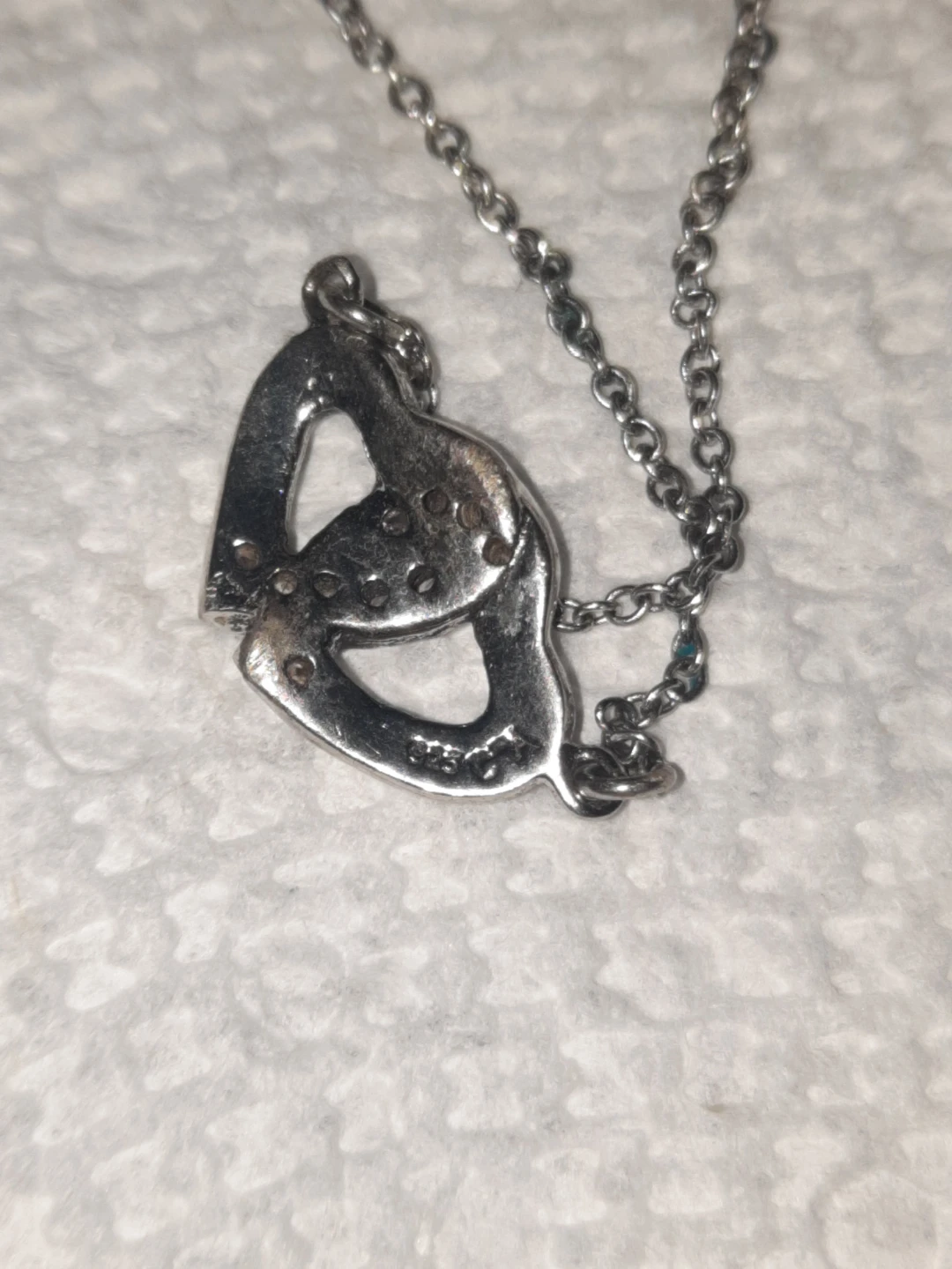 Sterling Silver Double Heart Necklace - photo 2