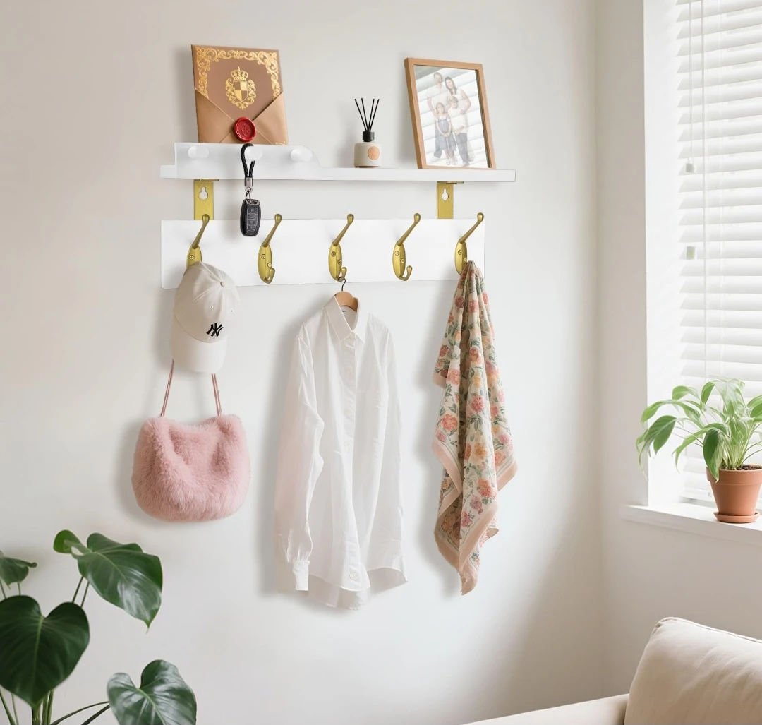 Wall Mounted Coat Rack with Shelf 🏈 - photo 2