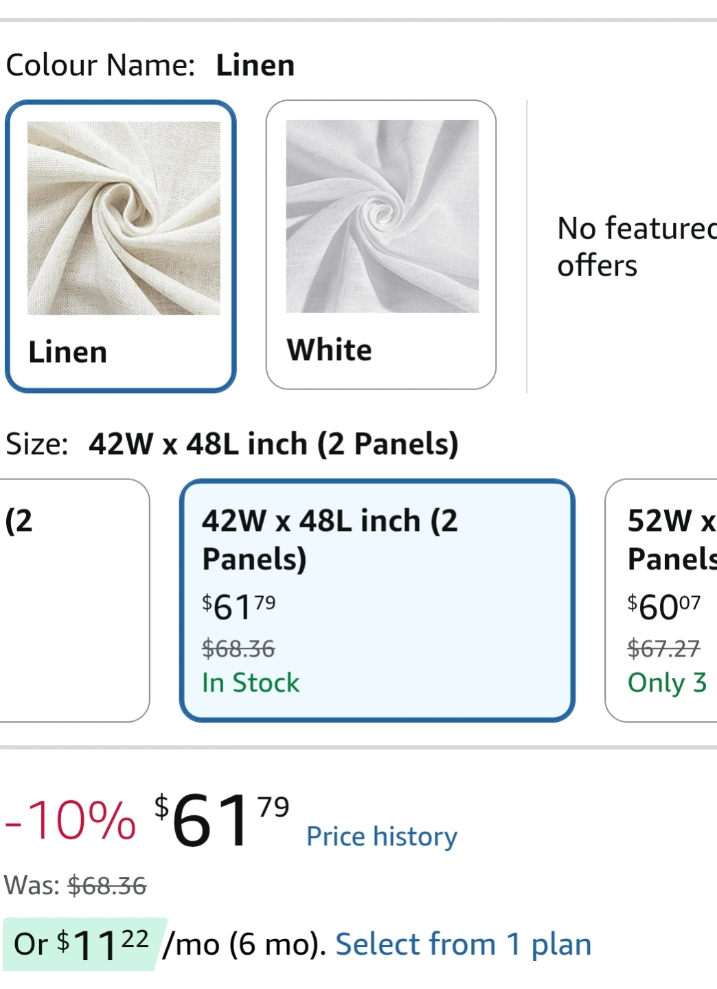 Short Linen-Look Semi-Sheer Curtains (Set of 2) - photo 4