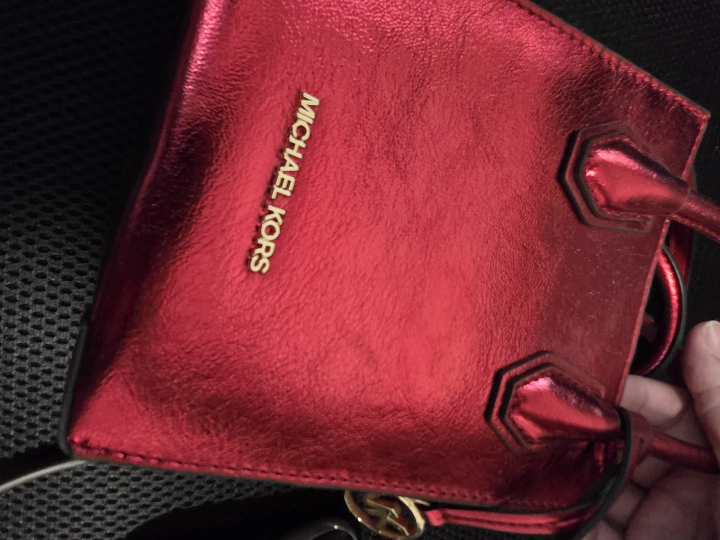 Michael Kors Red Metallic Mini Tote Bag - photo 5