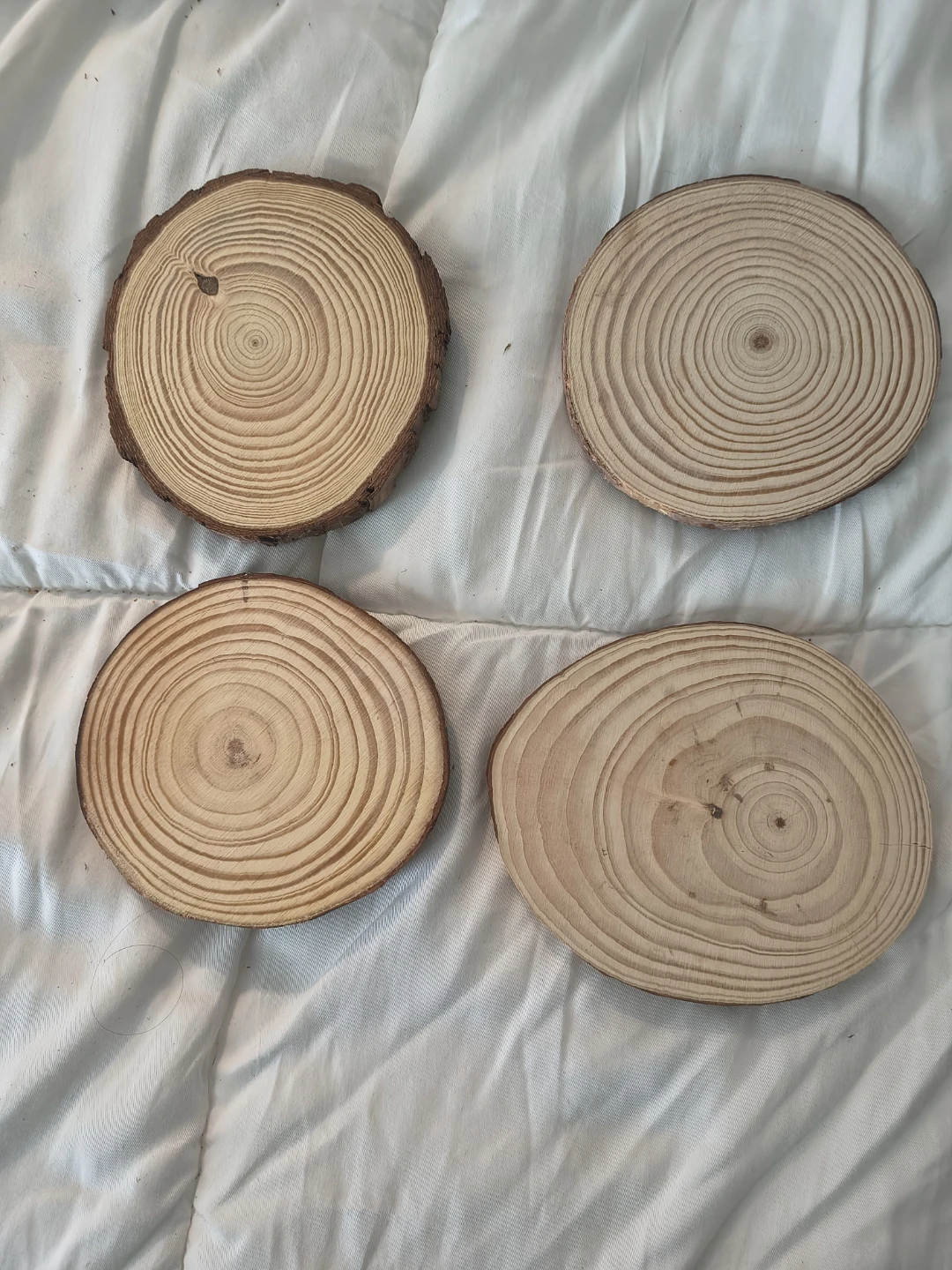 natural wood slice coasters - photo 2