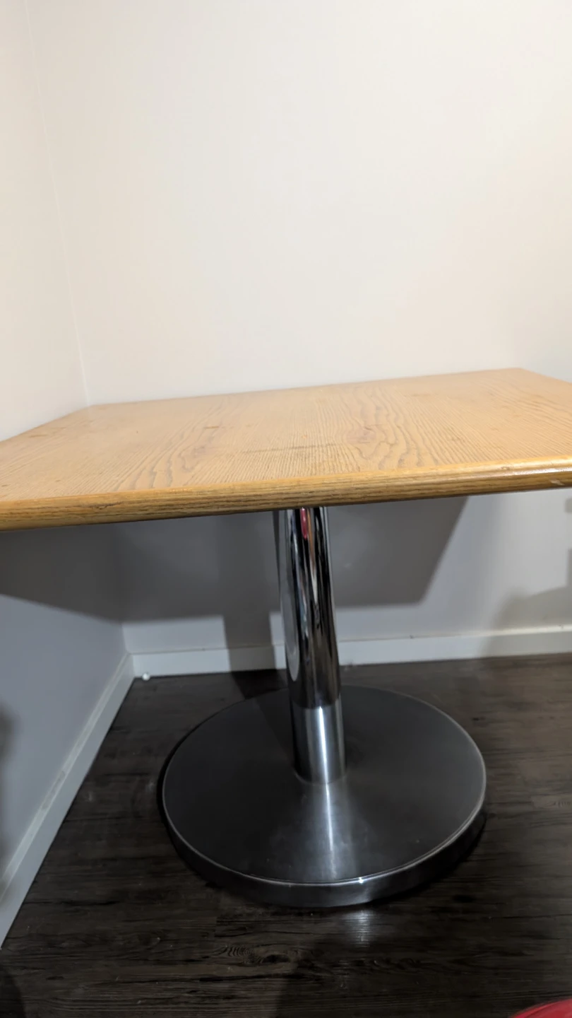 Square Wood Dining Table with Pedestal Base - photo 3