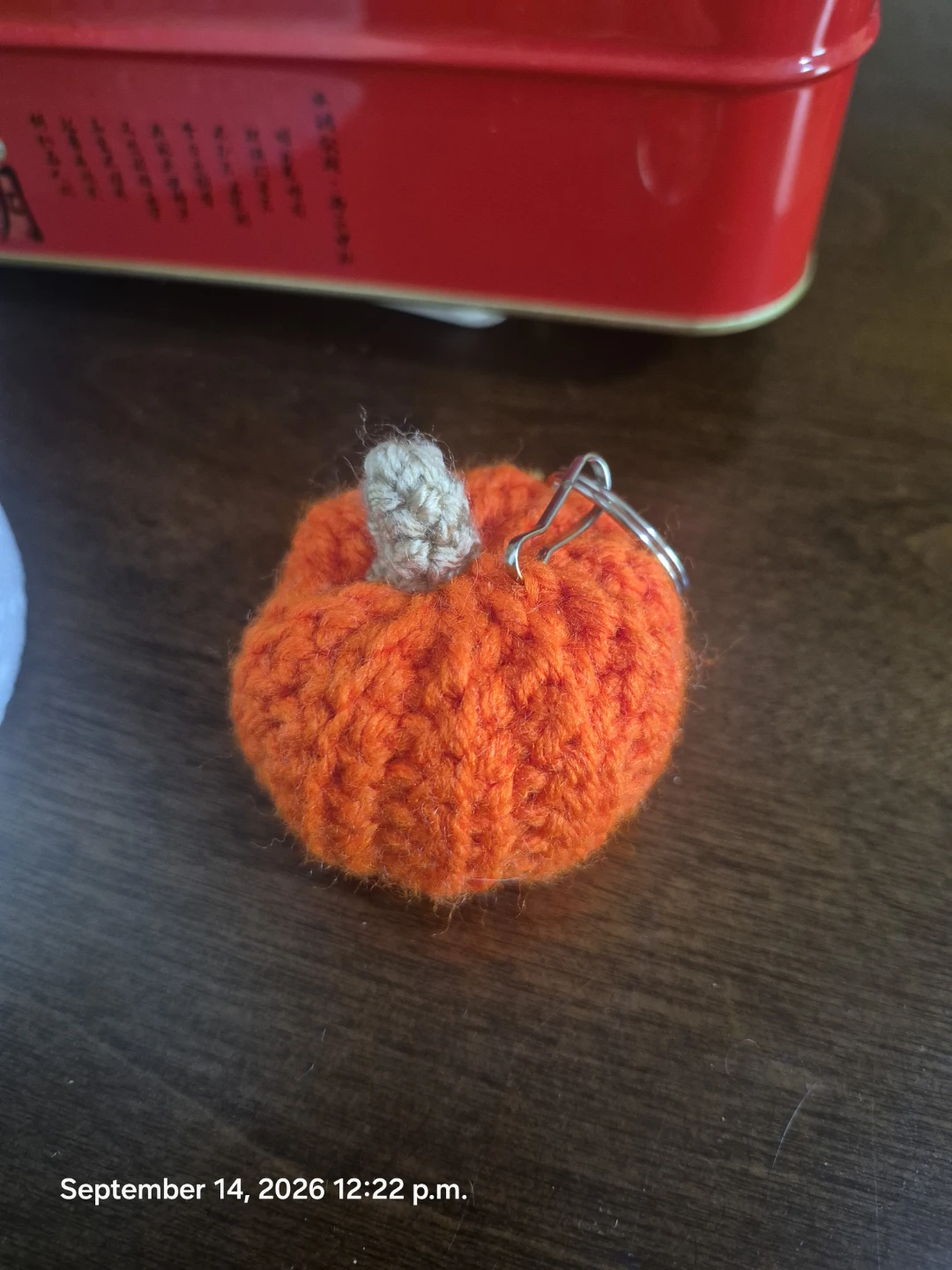 Handmade Crocheted Pumpkin Keychain