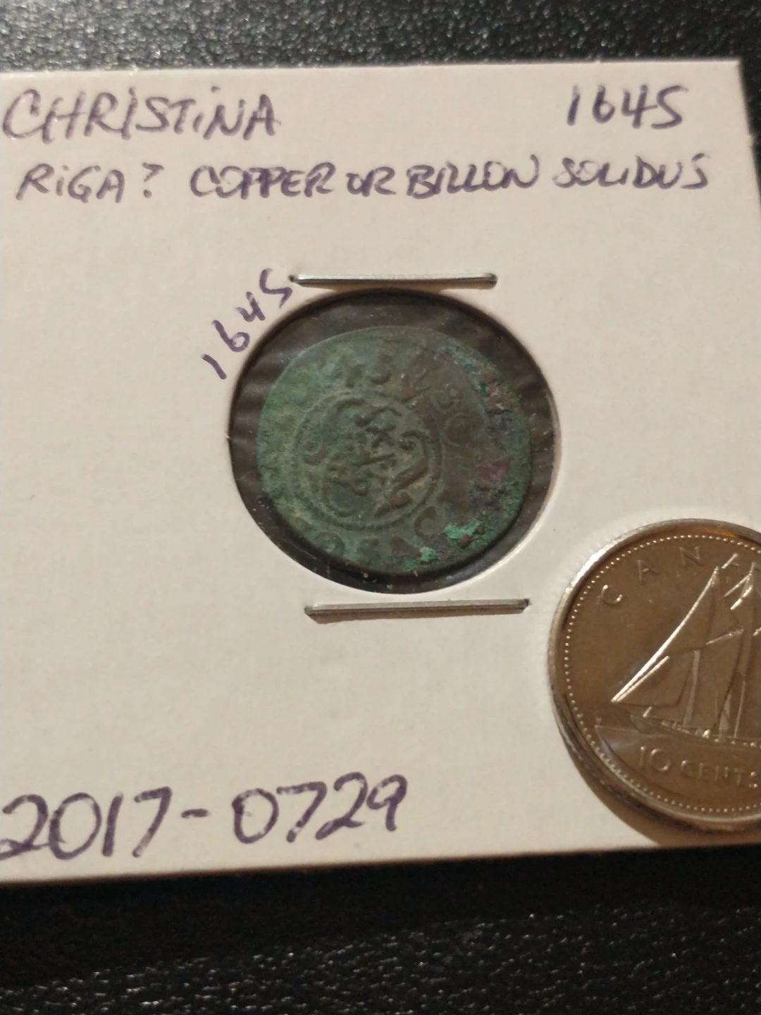 1645 Queen Christina Polish Lithuanian Commonwealth Riga Solidus - photo 3
