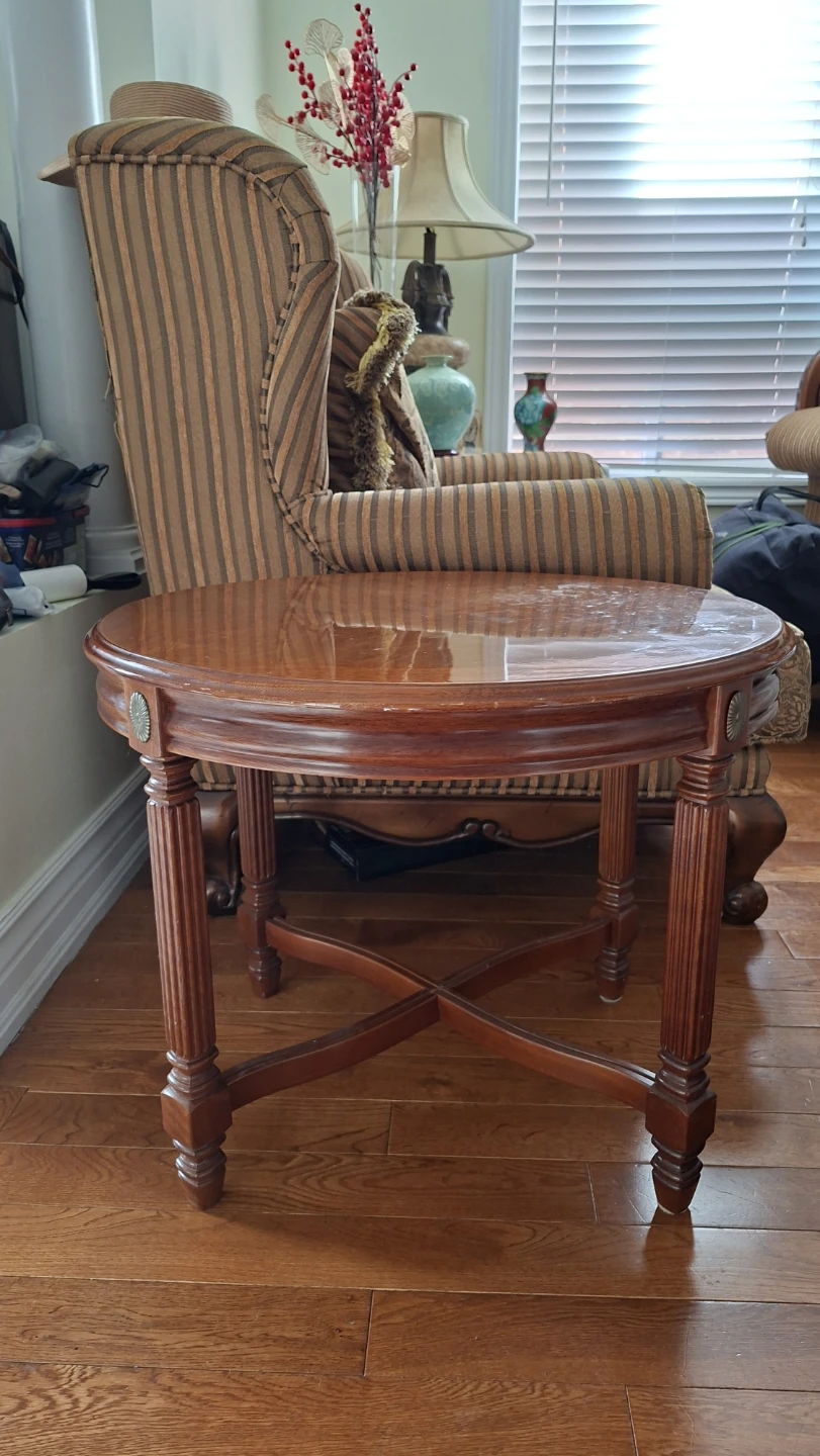 Round Wooden Accent Table
