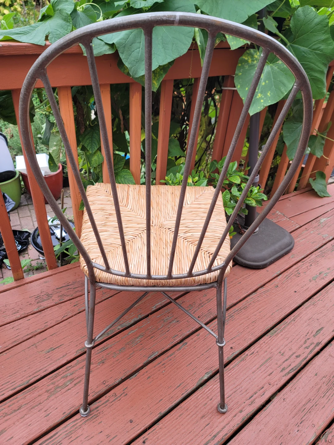 Metal and Woven Rattan Chair - photo 3
