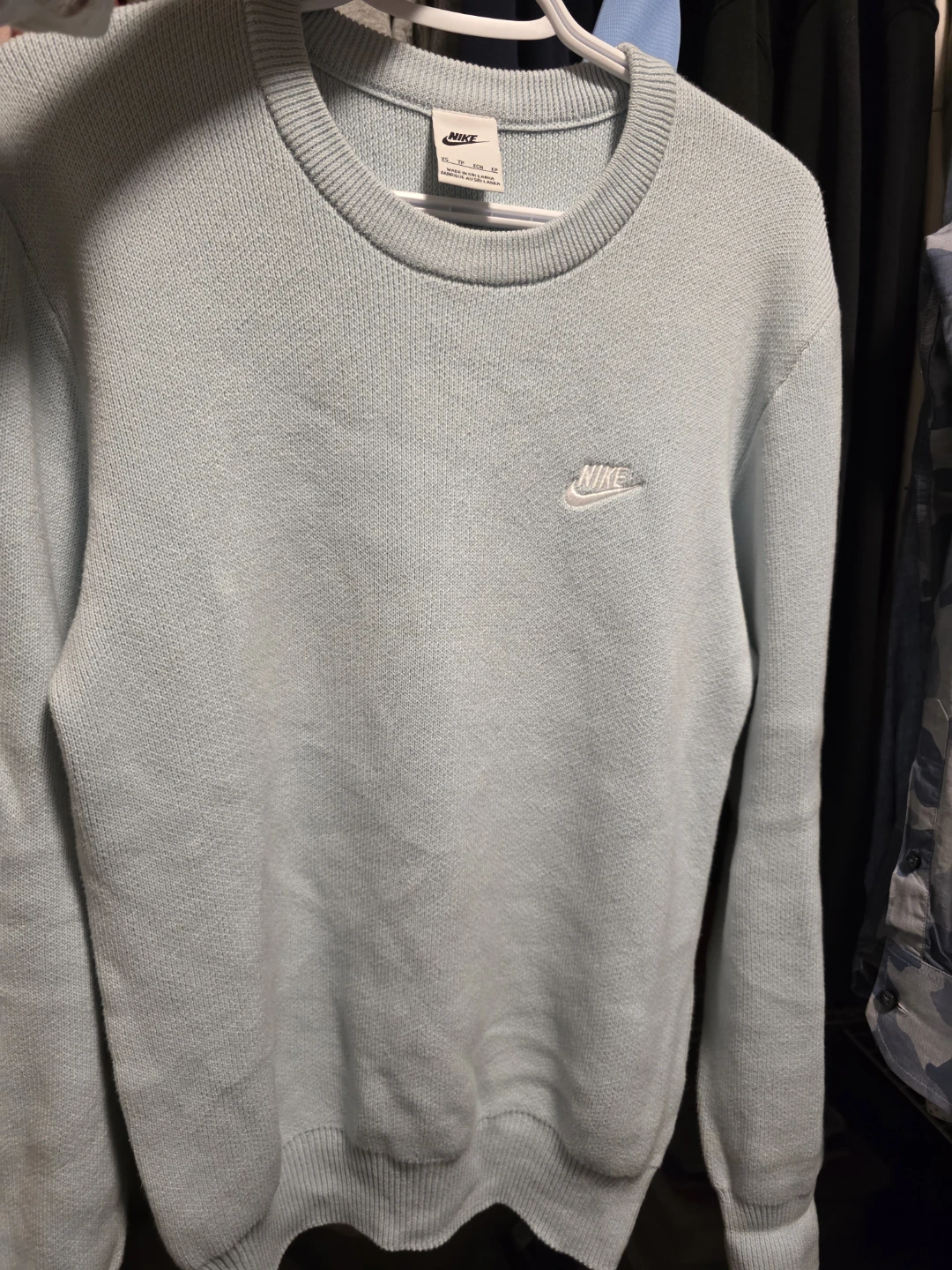 Nike light blue knit sweater XS