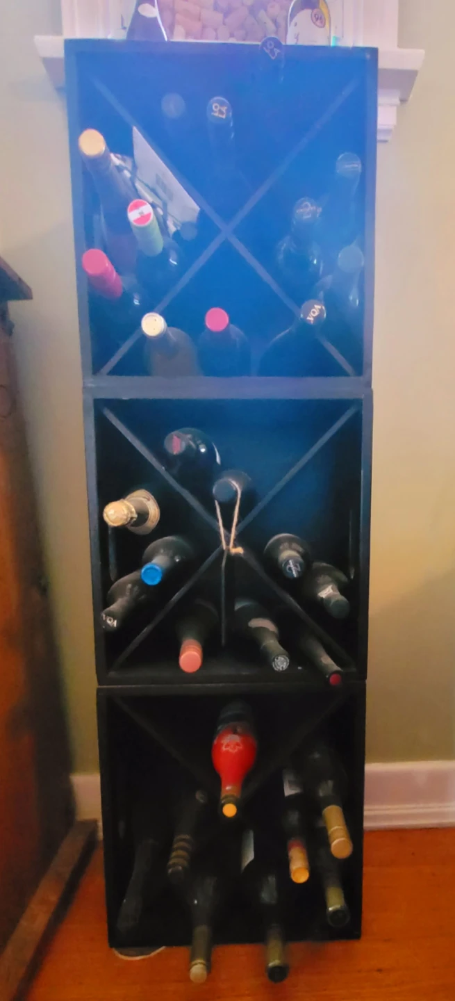 Dark Wood Stackable Wine Rack - photo 2