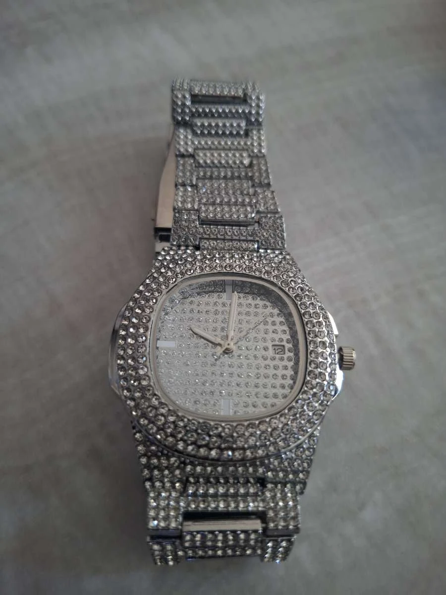 Iced Out Silver Tone Watch - photo 3