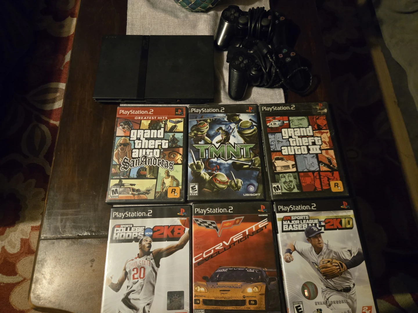 Sony PlayStation 2 Slim Console with Games and Controllers