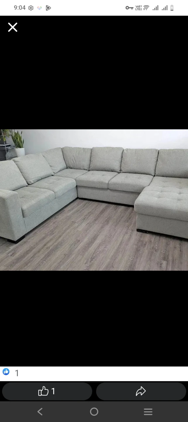 Gray Sectional Sofa with Storage Chaise-delivery available
