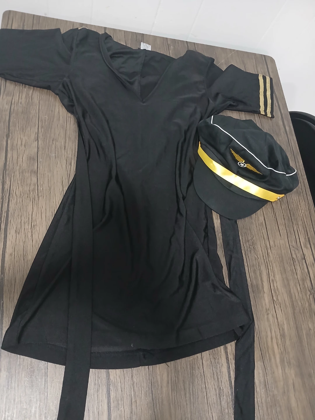 Black Pilot Costume with Hat