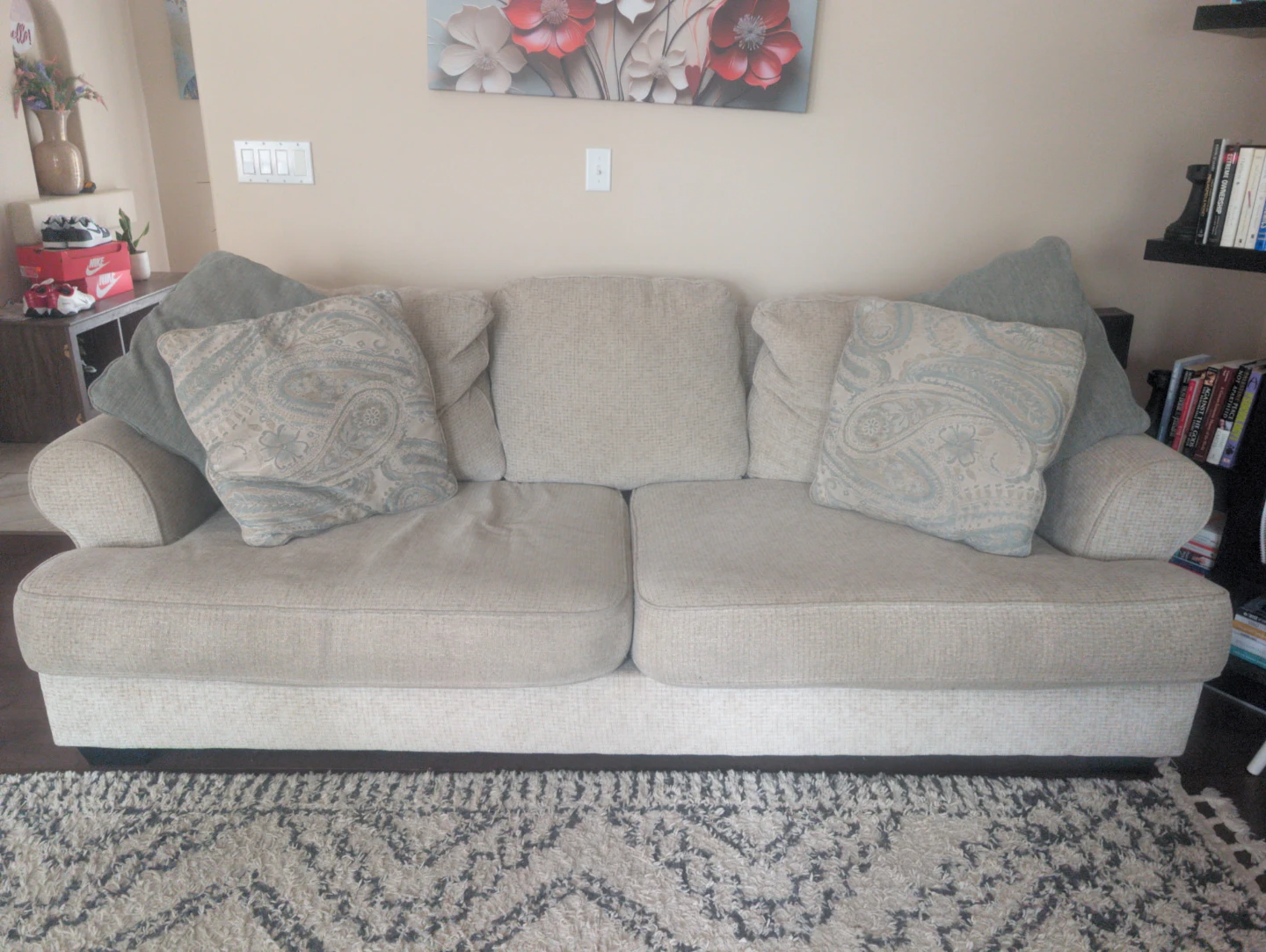 Beige four-Seater Sofa