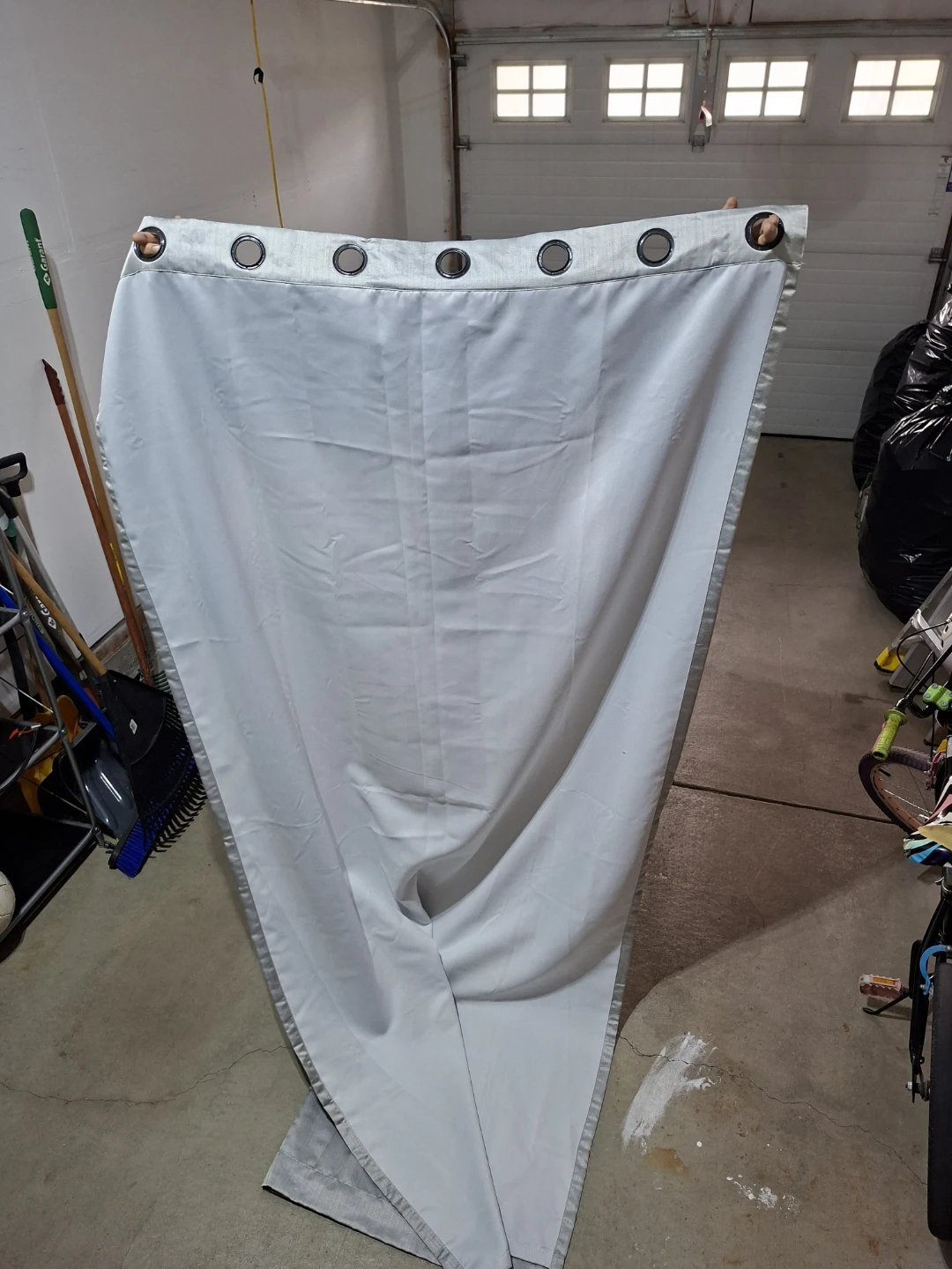 Single grey grommet curtain panel - photo 4