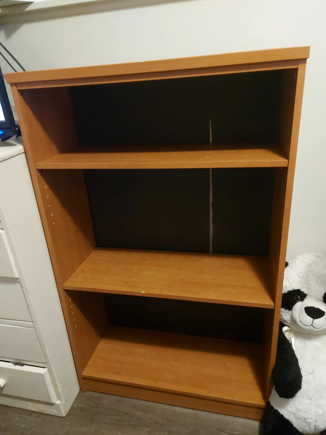 Wooden 3-Shelf Bookcase