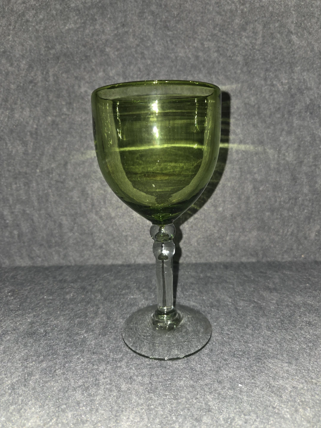 Vintage Green Wine Glass