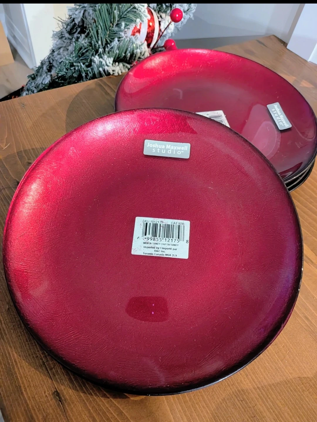 Joshua Maxwell Studio Red Glass Plates (set of 4)