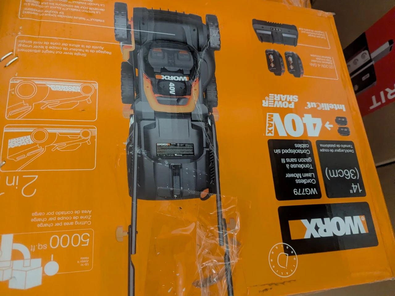 WORX WG779 Cordless Lawn Mower 14" - photo 2