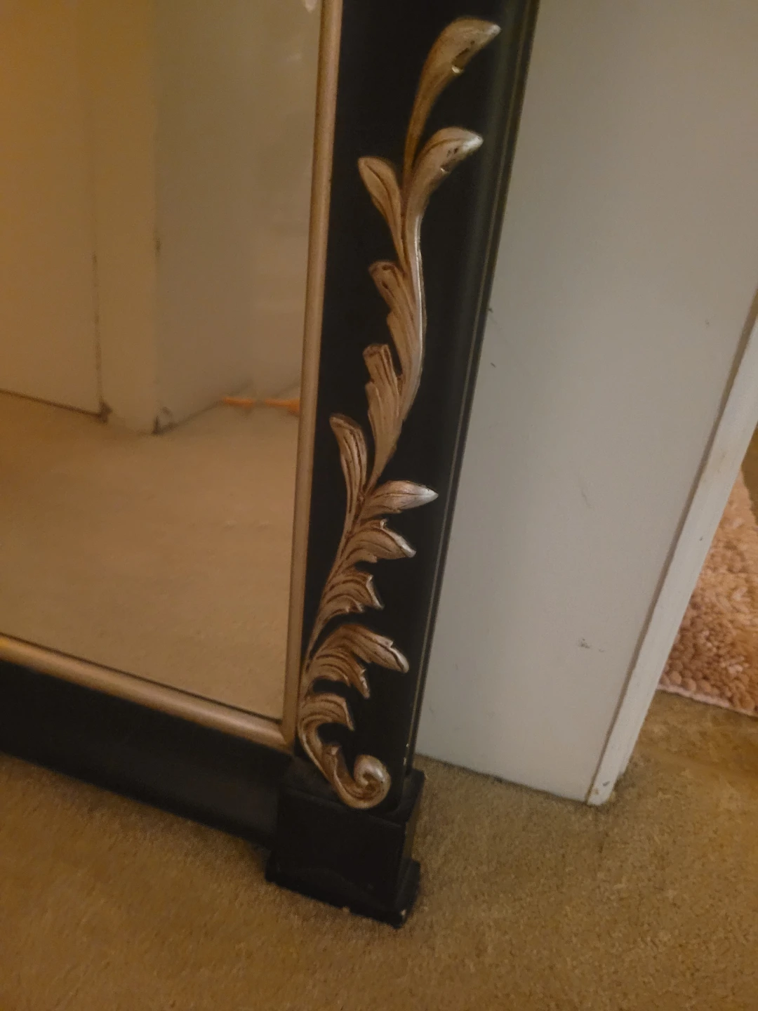 Full length black and silver accent floor mirror - photo 2