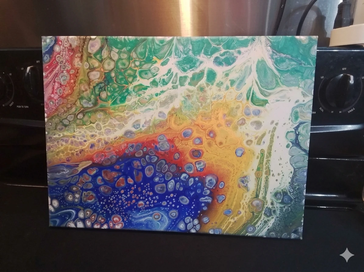 Abstract Acrylic Pour Canvas Art