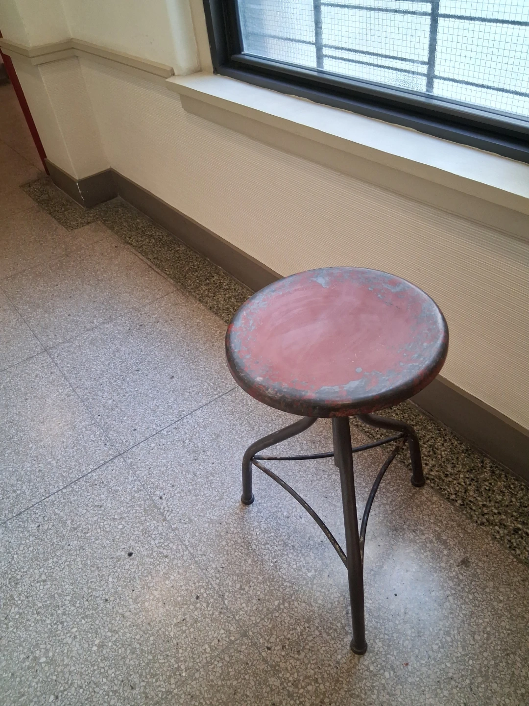 Vintage Industrial Adjustable Metal Stool