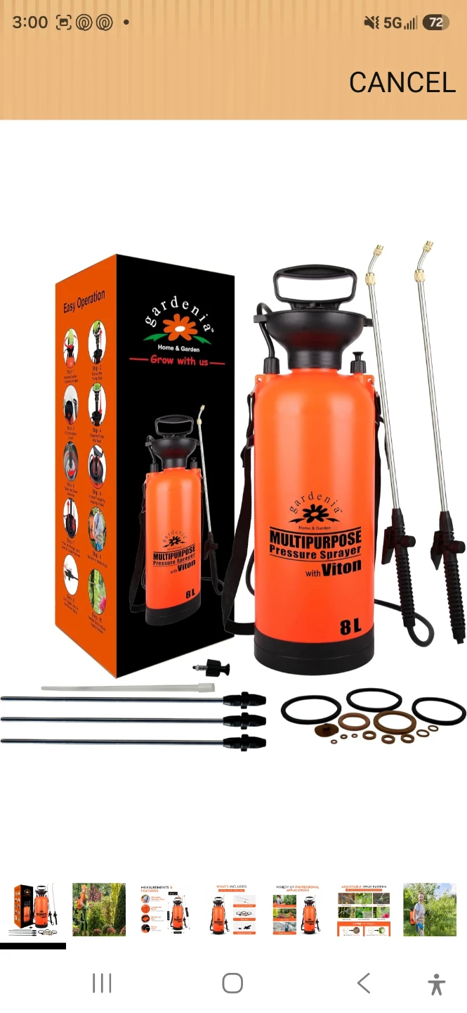 Gardenia 8L Multipurpose Pressure Sprayer