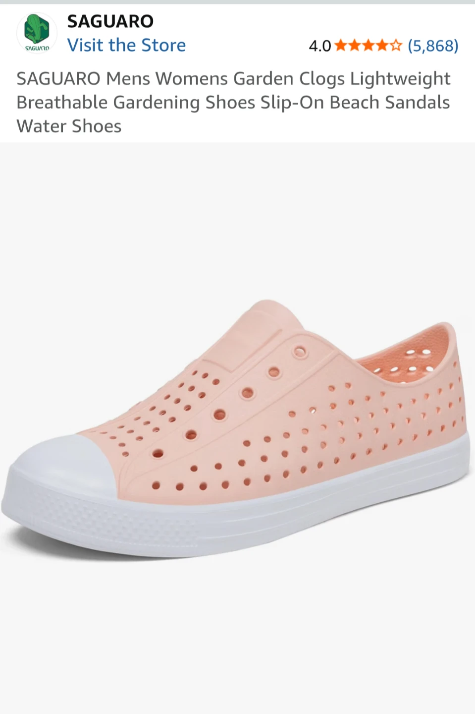 Peach Slip-on Water Shoes, Size 41 - photo 4
