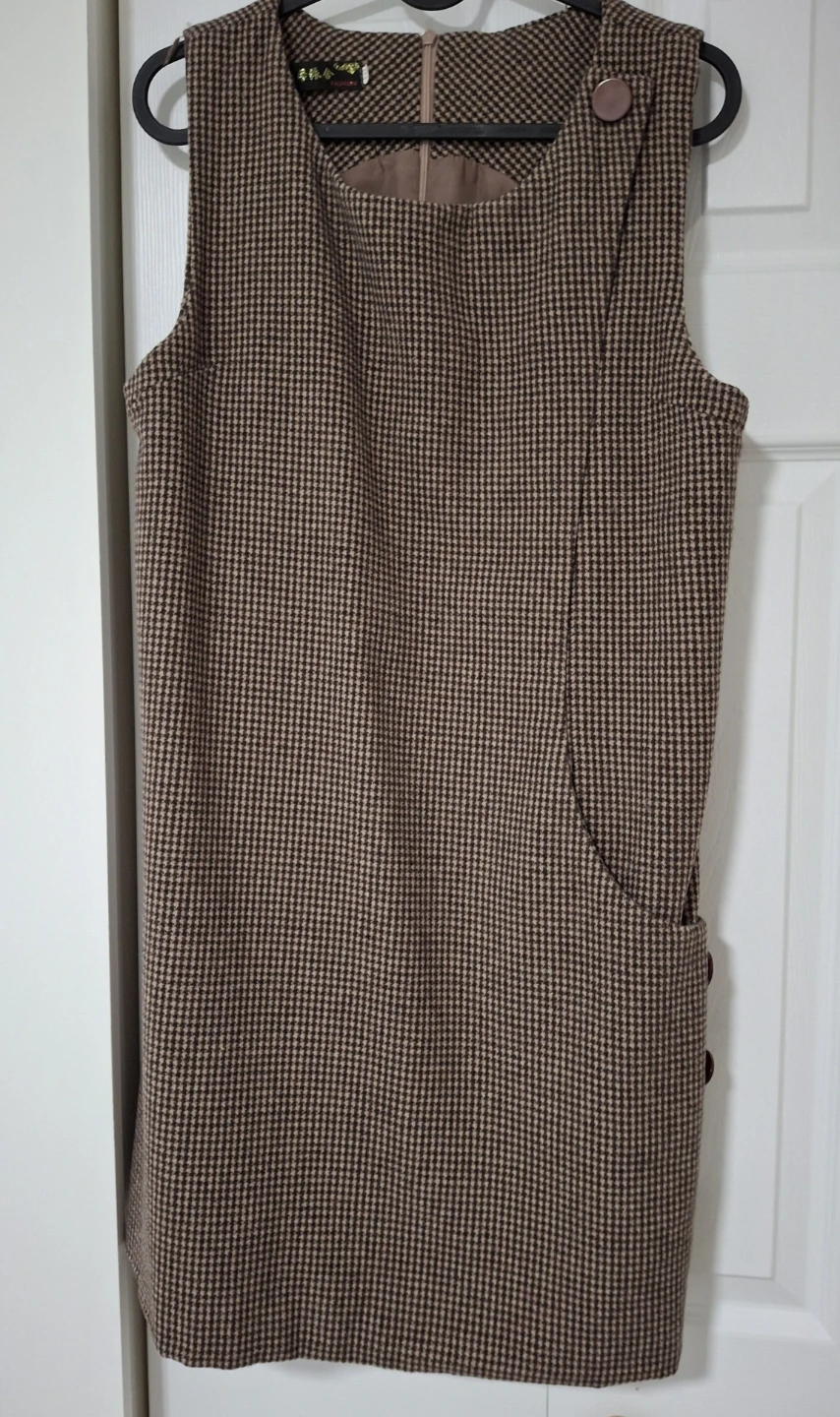 Brown Plaid Pinafore Dress - photo 3