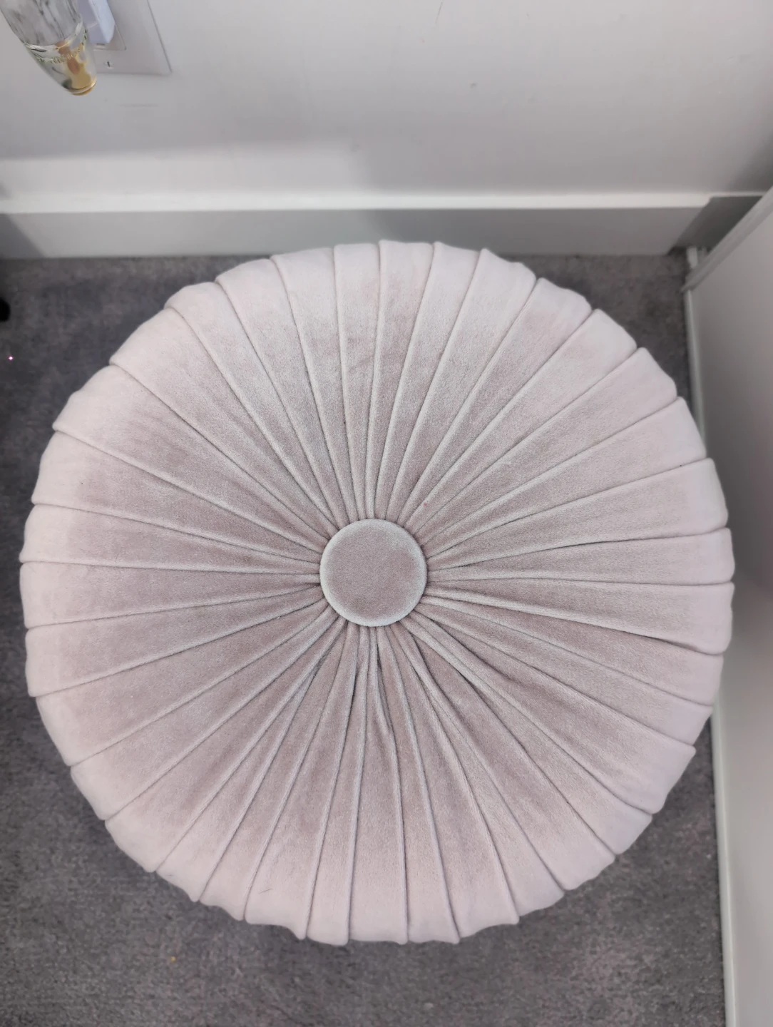 Pink Velvet Pleated Ottoman - photo 2