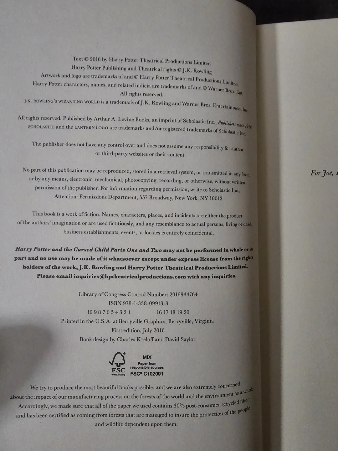 Harry Potter and the Cursed Child Parts One and Two - photo 3