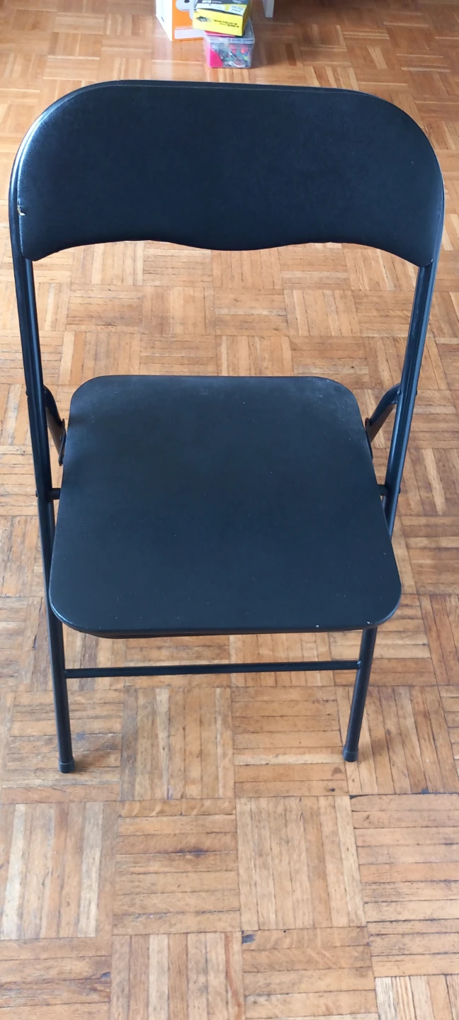 Black folding chair