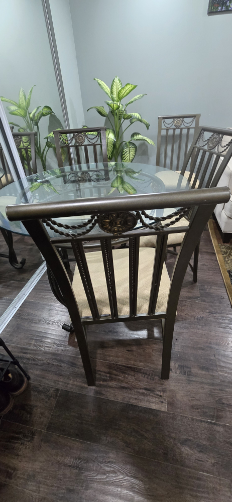 Metal dining table and 4 chairs set - photo 3