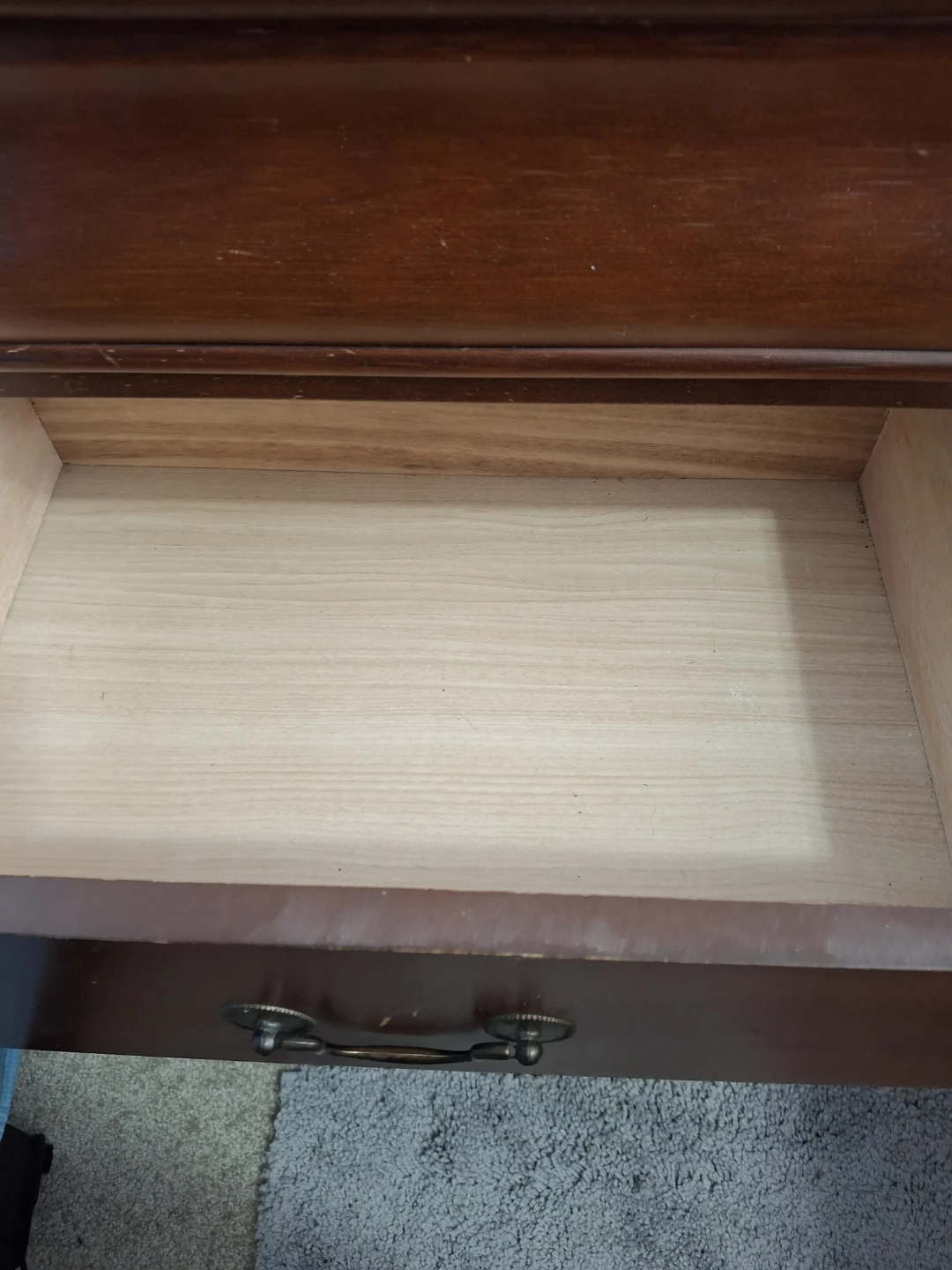 Antique Wooden 2-Drawer Bedside Table - photo 2