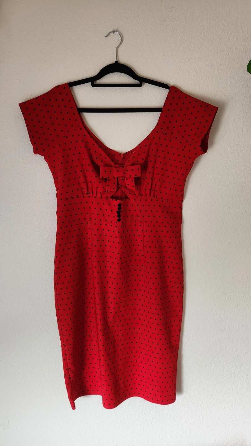 Tatyana Red and Black Polka Dot Dress